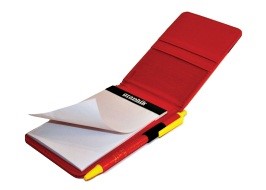 CRISS red jotter notepad with pen